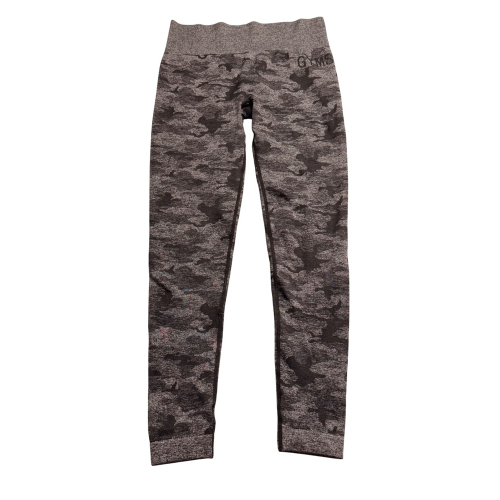 Gymshark Camo Seamless Leggings Charcoal Grey Black Camouflage Women's Medium